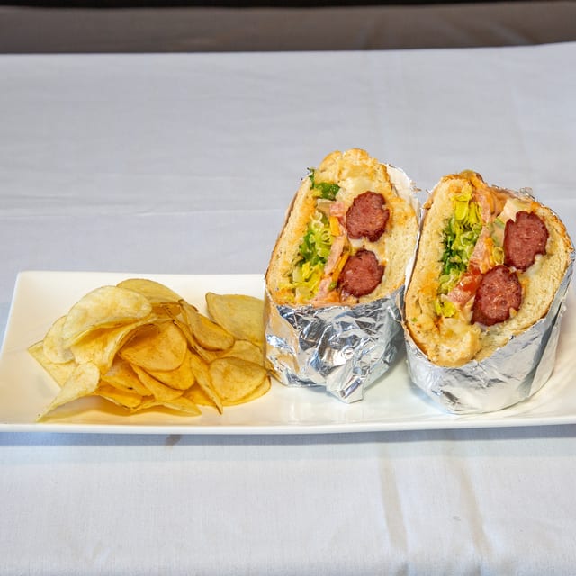 Cheesy Sausage Sandwich.